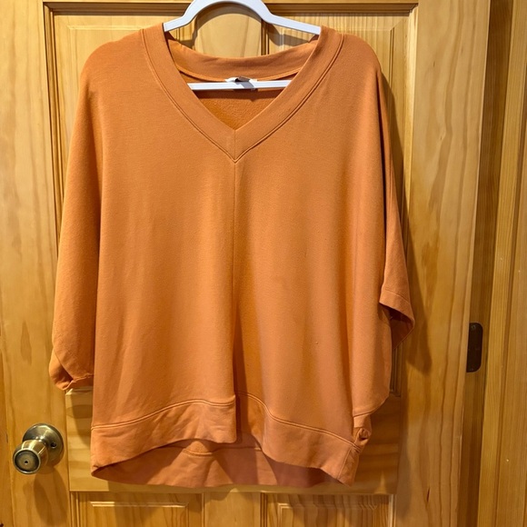 Loft women’s V-neck orange top with batwing sleeves size M - Picture 1 of 8